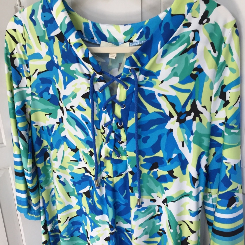 Sandiva Blue & Green Dress Coverup - Picture 10 of 14